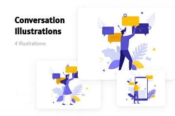 Conversação Illustration Pack