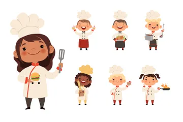 Cooking Children Illustration Pack