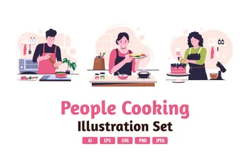Cooking In The Kitchen Illustration Pack