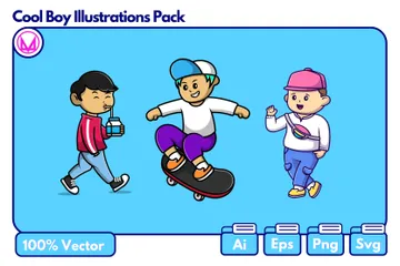 Cool Boy Illustration Pack