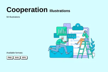 Cooperação Pacote de Ilustrações