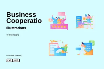 Cooperação empresarial Pacote de Ilustrações