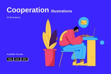 Coopération Pack d'Illustrations