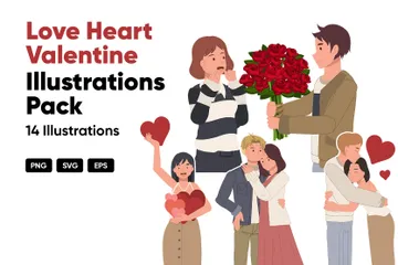 Corazón Amor San Valentín Paquete de Ilustraciones