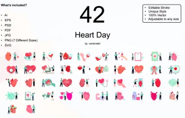 Día del Corazón Paquete de Ilustraciones