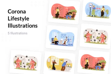 Corona Lifestyle Illustration Pack