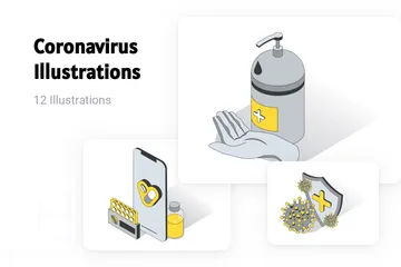 Coronavírus Pacote de Ilustrações