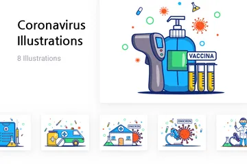 Coronavirus Paquete de Ilustraciones