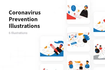 Coronavirus Prevention Illustration Pack