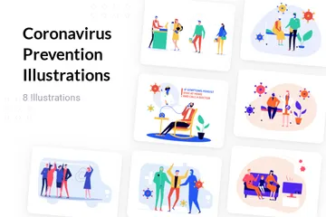 Coronavirus Prevention Illustration Pack