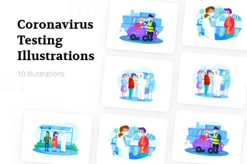 Coronavirus Testing Illustration Pack