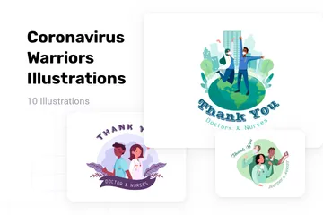 Coronavirus Warriors Illustration Pack