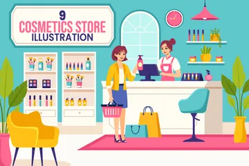 Cosmetics Store Illustration Pack