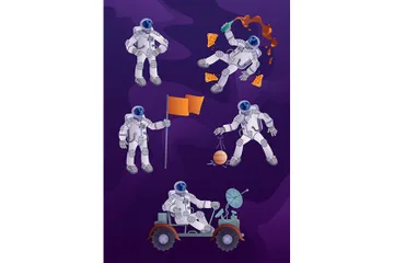 Cosmonaut Illustration Pack
