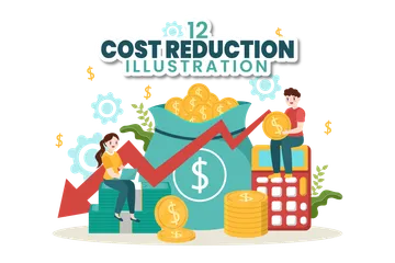 Cost Reduction Illustration Pack
