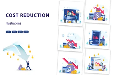 Cost Reduction Illustration Pack