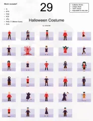 Costume d'Halloween Pack d'Illustrations