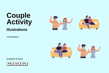 Couple Activity Illustration Pack