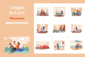 Couple amoureux Pack d'Illustrations