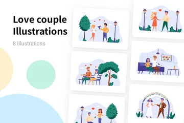 Couple amoureux Pack d'Illustrations