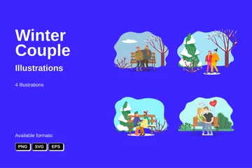 Couple d'hiver Pack d'Illustrations