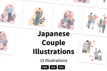 Couple japonais Pack d'Illustrations