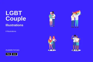 Couple LGBT Pack d'Illustrations