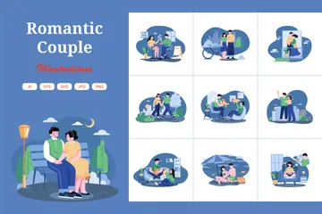 Couple romantique Pack d'Illustrations