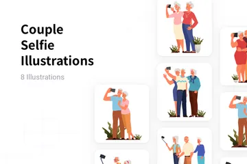 Couple Selfie Illustration Pack