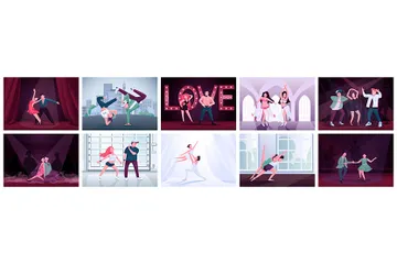 Couples Dancing Illustration Pack