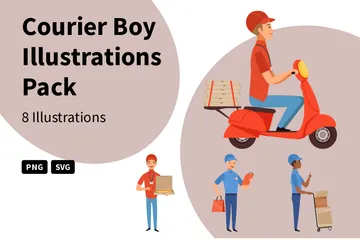 Courier Boy Illustration Pack
