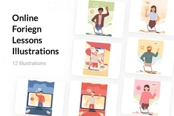 Cours d'étrangers en ligne Pack d'Illustrations