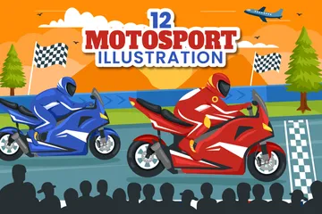 Sport automobile de course Pack d'Illustrations