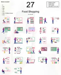 Courses alimentaires Illustration Pack