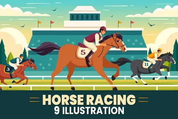 Course de chevaux Pack d'Illustrations