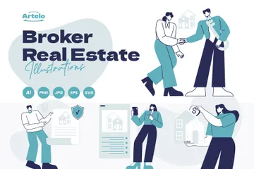 Courtier immobilier Pack d'Illustrations