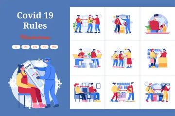 Covid-19-Regeln Illustrationspack