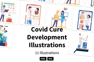 Covid Cure Development Illustration Pack