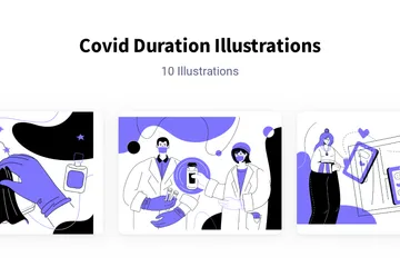 Covid Dauer Illustrationspack