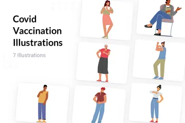 Covid Vaccination Illustration Pack