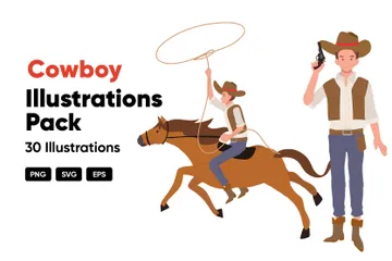 Cow-boy Pack d'Illustrations