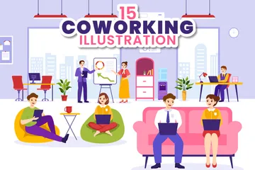 Coworking Business Illustration Pack