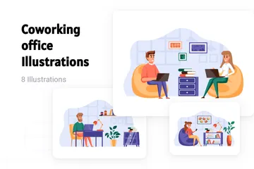 Coworking Office Illustration Pack
