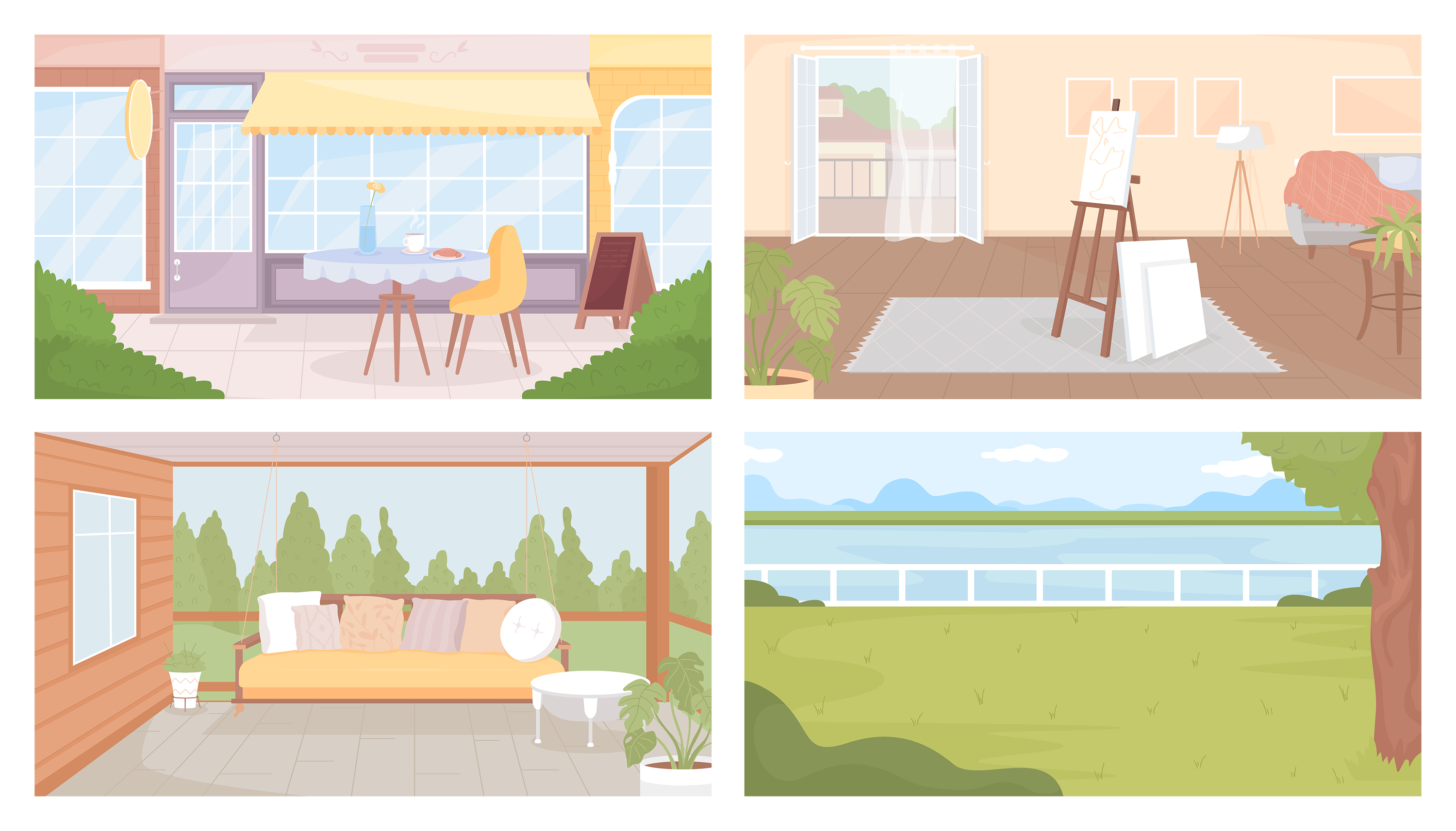 Premium Cozy Places To Hang Out Illustration Pack From Interiors premium-cozy-places-to-hang-out-illustration-pack-from-interiors