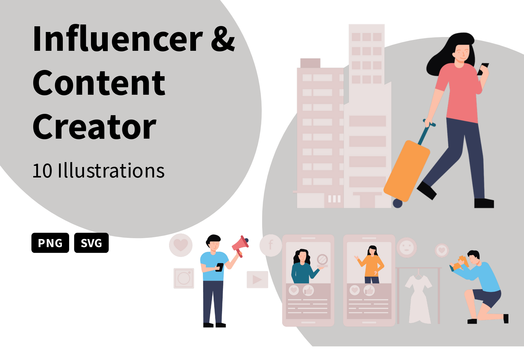 Influencer Y Creador De Contenido Illustration Pack - 10 Free Download ...
