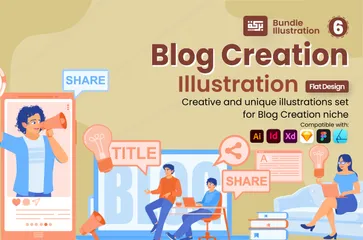 Création de blog 2 Pack d'Illustrations