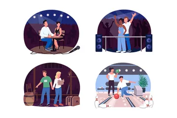 Creative Evening Date Illustration Pack