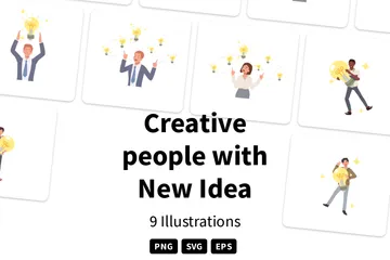 Creative People With New Idea Illustration Pack