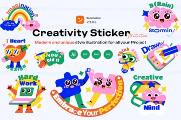 Creativity Sticker Illustration Pack