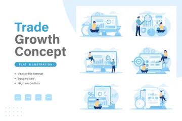 Crecimiento del comercio Paquete de Ilustraciones